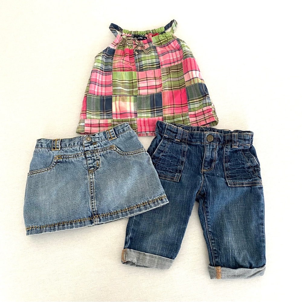 Girls Gap Tank Gap Capri and Carter Denim Skirt 18-24 months